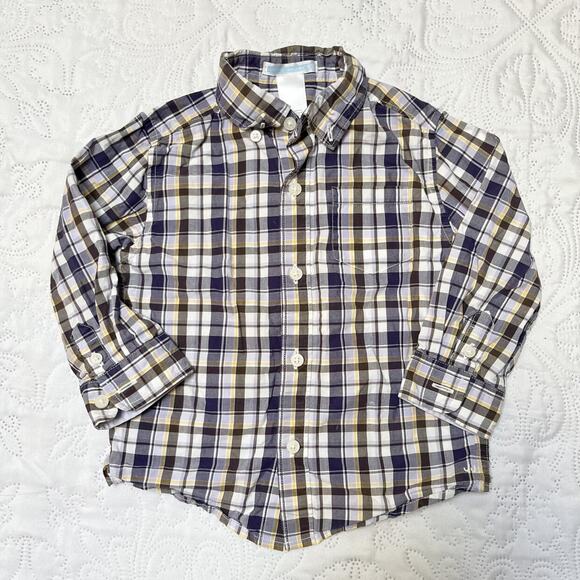 Janie And Jack Plaid Oxford Shirt Size 24m - Picture 2 of 6